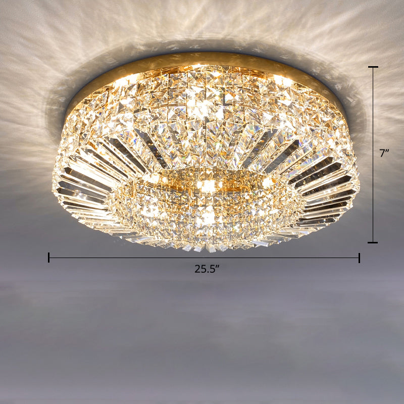 Crystal Loop Shaped Ceiling Light - Simple Style Flush Mount Fixture For Bedroom Gold / 25.5