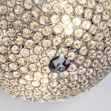Crystal Bowl Flush Mount Ceiling Light Fixture For Elegant Dining Room - Chrome Finish