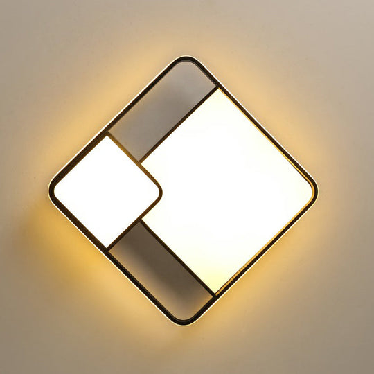 Black Square Led Ceiling Mount Light With Minimalist Acrylic Shade