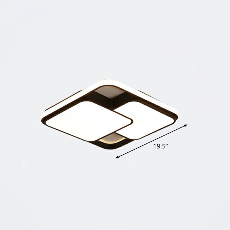 Nordic Acrylic Led Flush - Mount Ceiling Light For Bedrooms - Overlapping Style Black / 19.5’ Warm