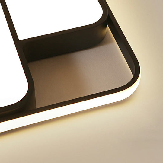 Nordic Acrylic Led Flush - Mount Ceiling Light For Bedrooms - Overlapping Style