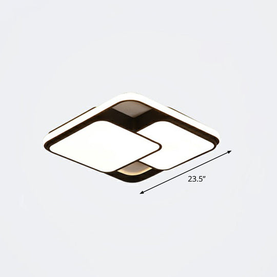 Nordic Acrylic Led Flush - Mount Ceiling Light For Bedrooms - Overlapping Style Black / 23.5’