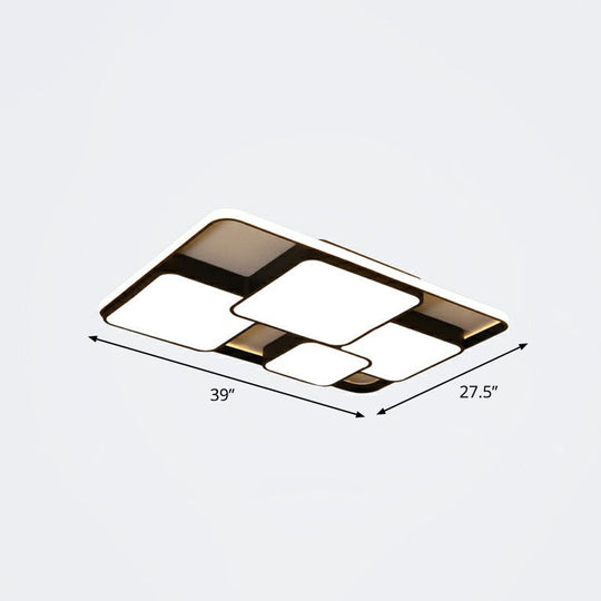 Nordic Acrylic Led Flush-Mount Ceiling Light For Bedrooms - Overlapping Style Black / 39 Remote