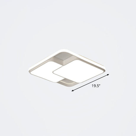 Nordic Acrylic Led Flush-Mount Ceiling Light For Bedrooms - Overlapping Style White / 19.5 Remote