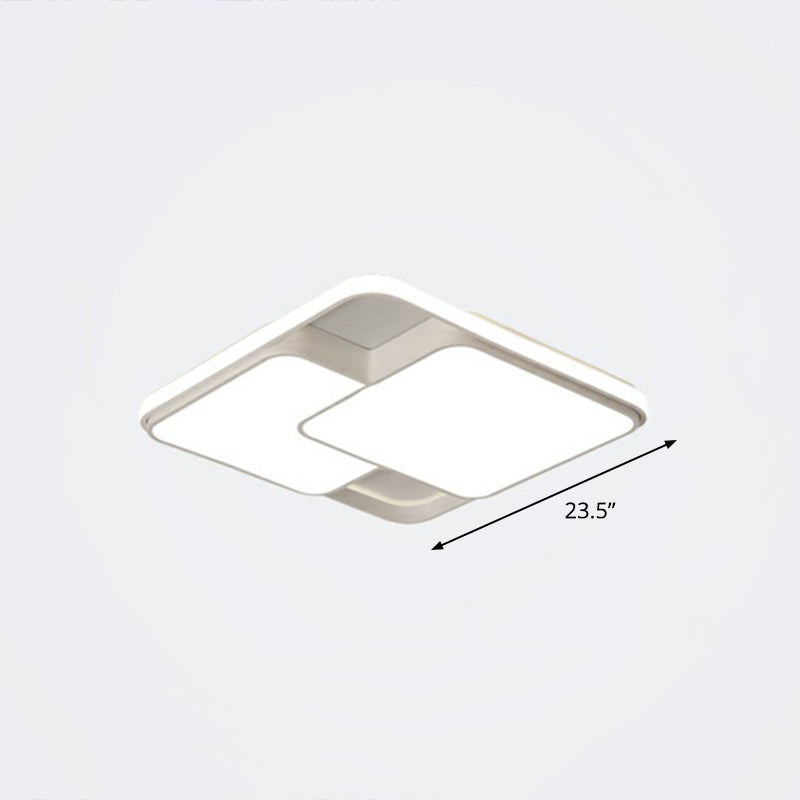 Nordic Acrylic Led Flush-Mount Ceiling Light For Bedrooms - Overlapping Style White / 23.5 Warm