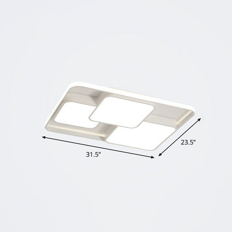 Nordic Acrylic Led Flush-Mount Ceiling Light For Bedrooms - Overlapping Style White / 31.5 Remote