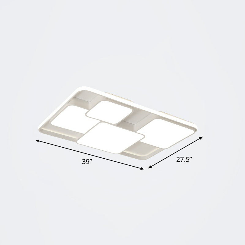 Nordic Acrylic Led Flush - Mount Ceiling Light For Bedrooms - Overlapping Style White / 39’ Warm