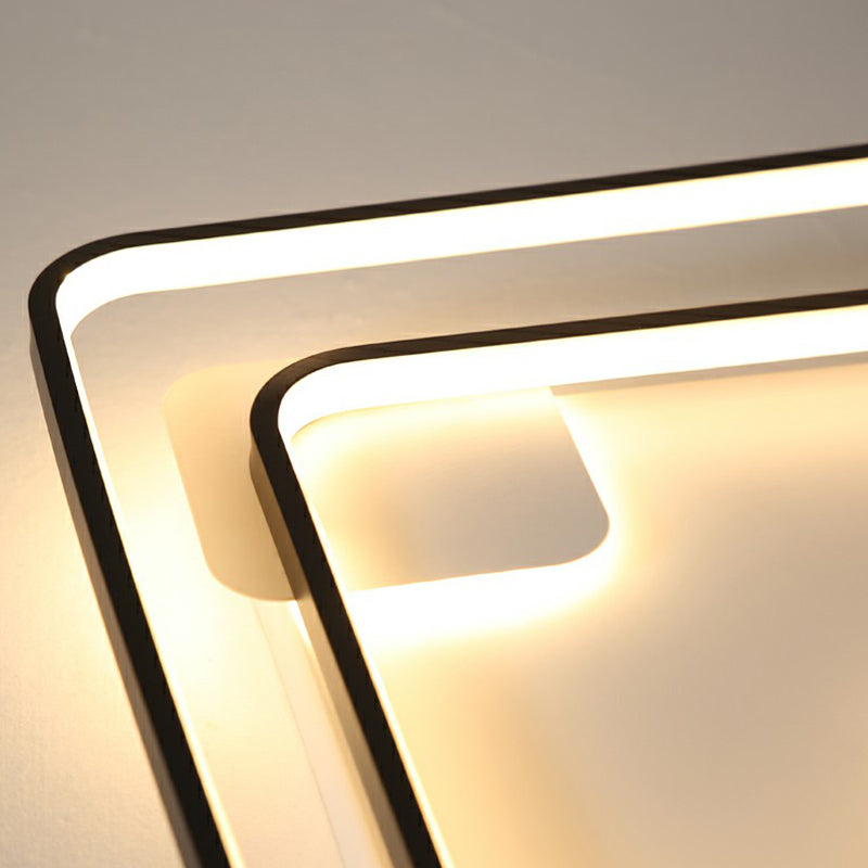 Black Led Flush Mount Ceiling Light For Modern Living Rooms