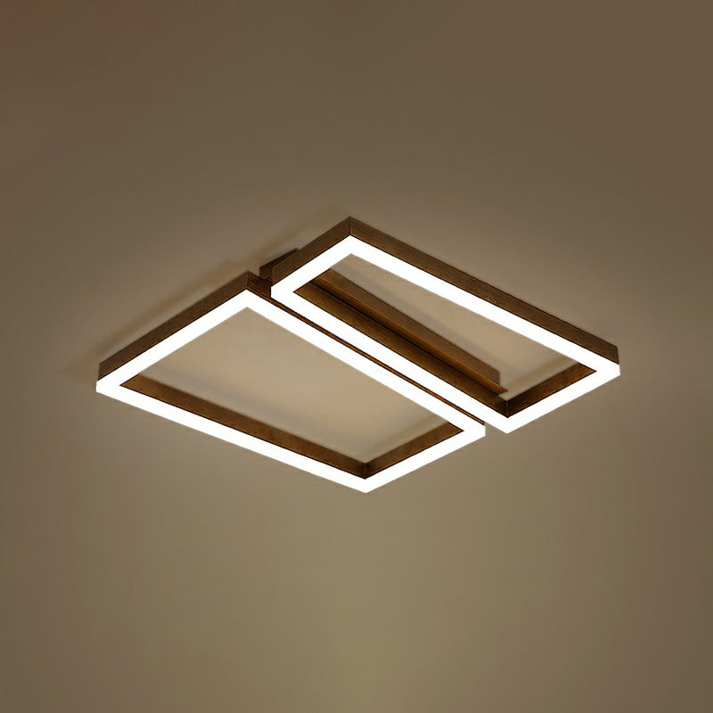Sleek Metal Led Ceiling Light In Coffee Finish For Living Room / 18’
