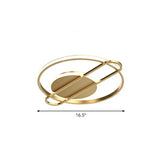Modern Metallic Flushmount Led Ceiling Light With Gold Finish - Ideal For Bedroom / Remote Control