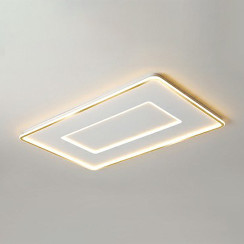 Ultra Thin Acrylic Flush Mount Ceiling Light - Simplicity White Led Lamp For Bedroom / 43’ Remote