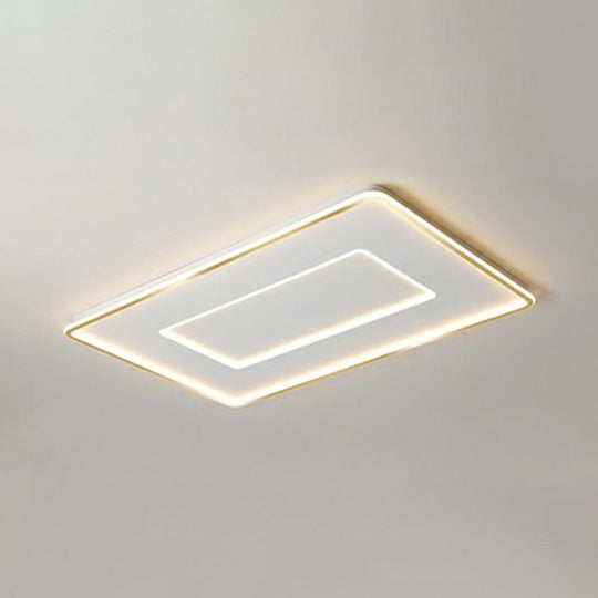 Ultra Thin Acrylic Flush Mount Ceiling Light - Simplicity White Led Lamp For Bedroom / 35.5