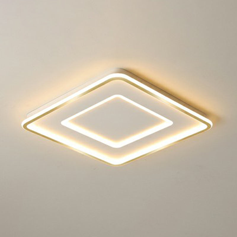 Ultra Thin Acrylic Flush Mount Ceiling Light - Simplicity White Led Lamp For Bedroom / 16.5’