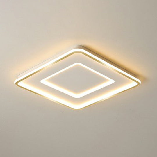 Ultra Thin Acrylic Flush Mount Ceiling Light - Simplicity White Led Lamp For Bedroom / 16.5 Third