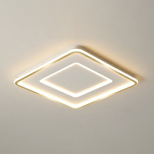 Ultra Thin Acrylic Flush Mount Ceiling Light - Simplicity White Led Lamp For Bedroom / 16.5