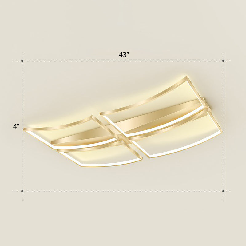 Sleek Curved Frame Flush Mount Led Ceiling Light For Modern Living Spaces Gold / 43 Warm