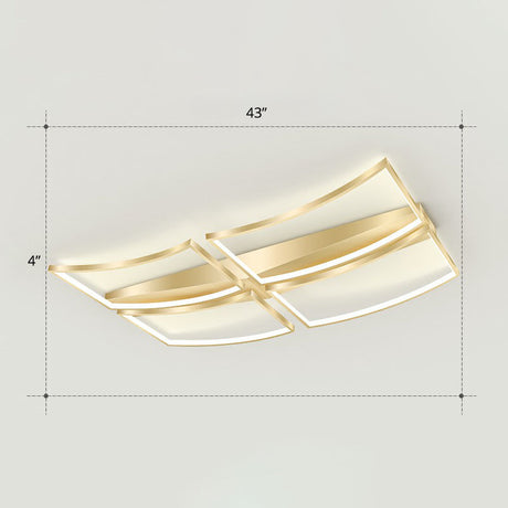 Sleek Curved Frame Flush Mount Led Ceiling Light For Modern Living Spaces Gold / 43 Remote Control
