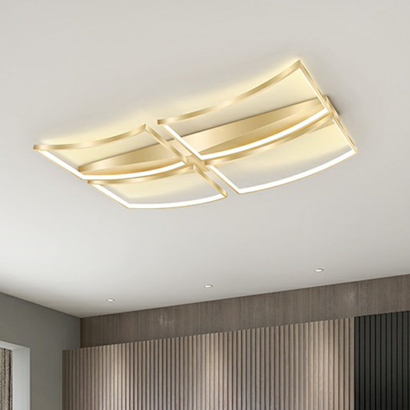 Sleek Curved Frame Flush Mount Led Ceiling Light For Modern Living Spaces