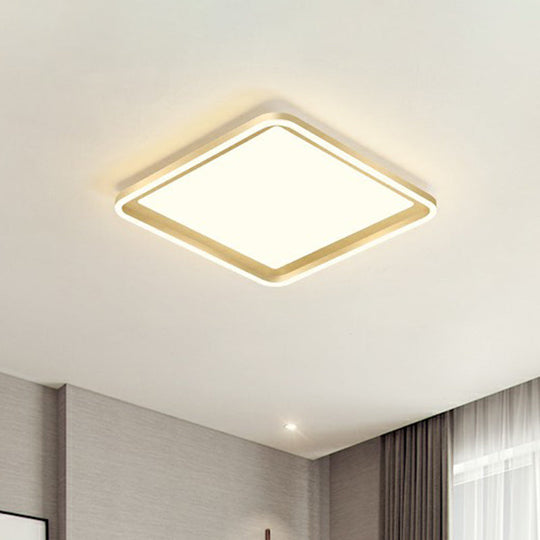 Gold Acrylic Led Flush Mount Ceiling Light For Minimalistic Rectangle Sitting Room