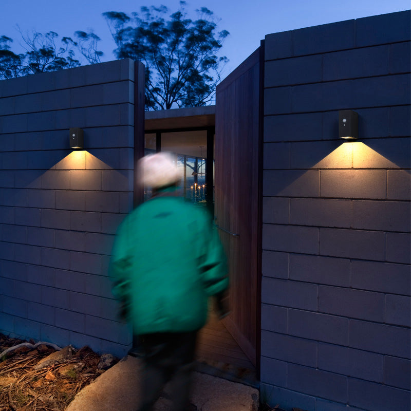 Modern Matte Black Solar Wall Lamp - Aluminum Led Sconce For Front Door