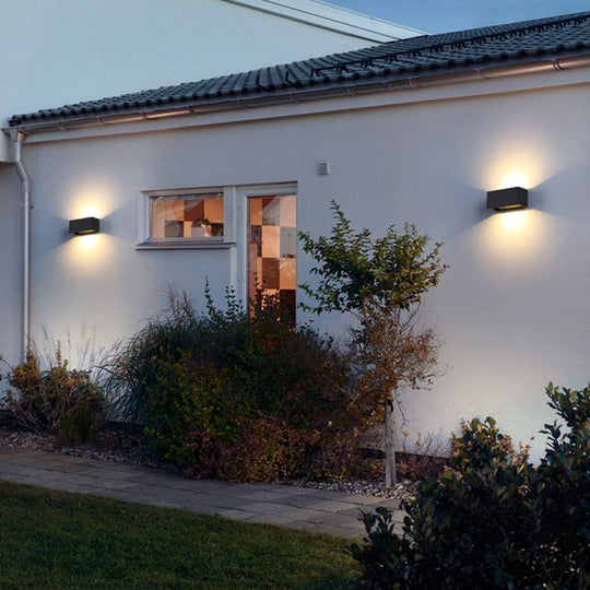 Minimalist Metal Matte Black Rectangle Led Wall Washer Sconce Light For Yard