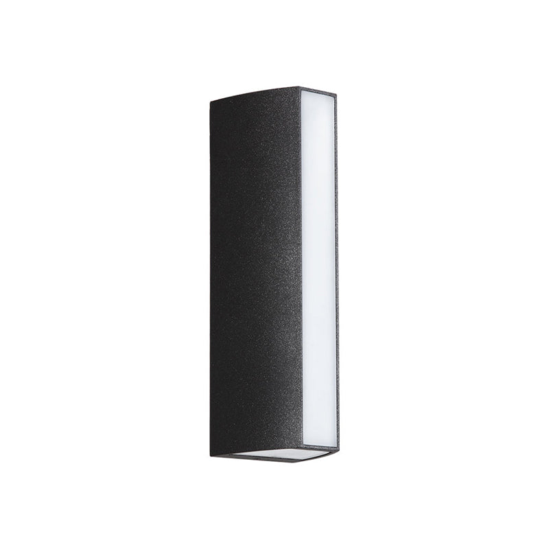 Simple Style Matte Black Rectangle Led Wall Light Metallic Sconce Lamp - Outdoor Use