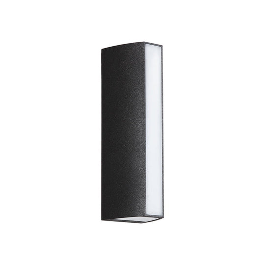 Simple Style Matte Black Rectangle Led Wall Light Metallic Sconce Lamp - Outdoor Use