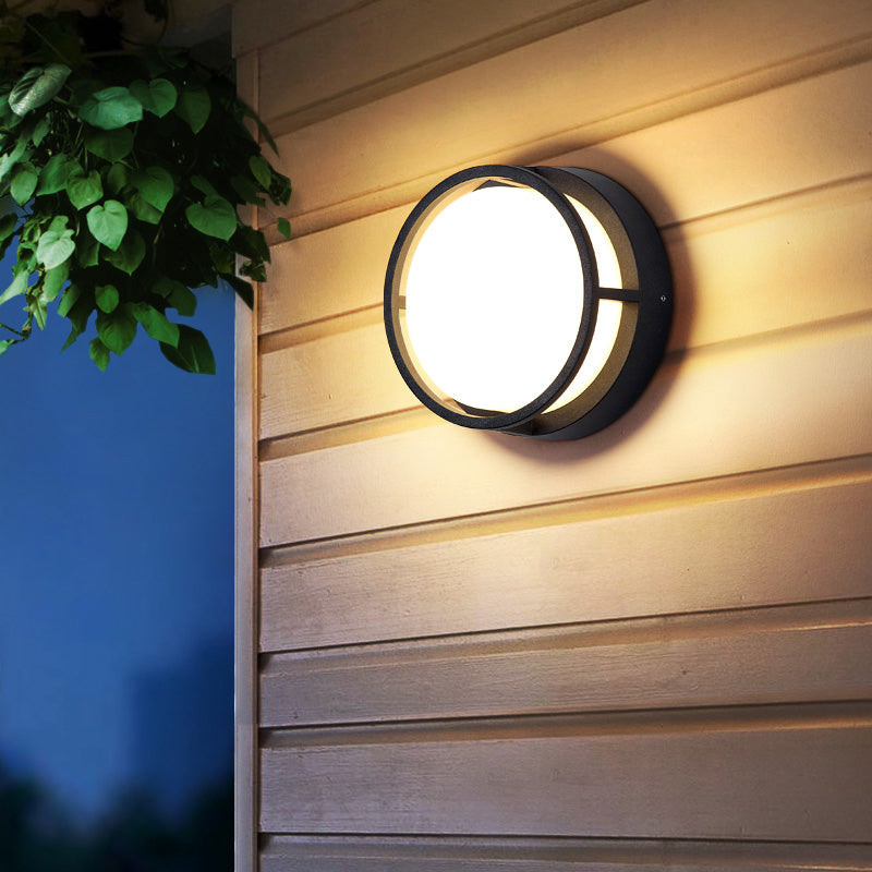 Modern Led Outdoor Wall Sconce In Black Plastic - Stylish & Durable Lighting