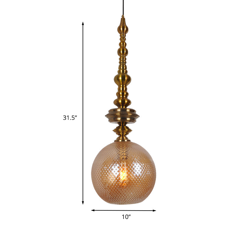Traditional Glass Ball Pendant Light For Hallway