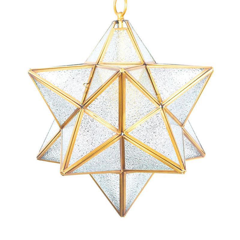 Modern White Star Pendant Light With Frosted Glass Shade - Ideal For Living Room