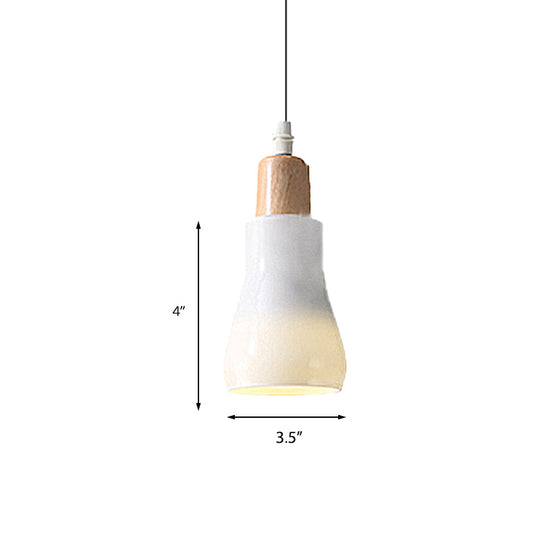 Modern Glass Pendant Lamp With Led Light In White Or Warm Tone - Bowl Cone Saucer Shape