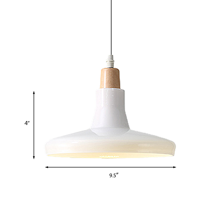 Modern Glass Pendant Lamp With Led Light In White Or Warm Tone - Bowl Cone Saucer Shape