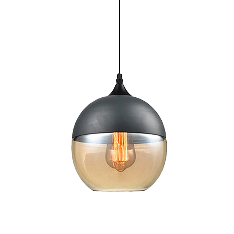 Modern 1-Light Drum/Cylinder/Jar Suspension Pendant – Clear/Yellow Glass White/Black Fixture