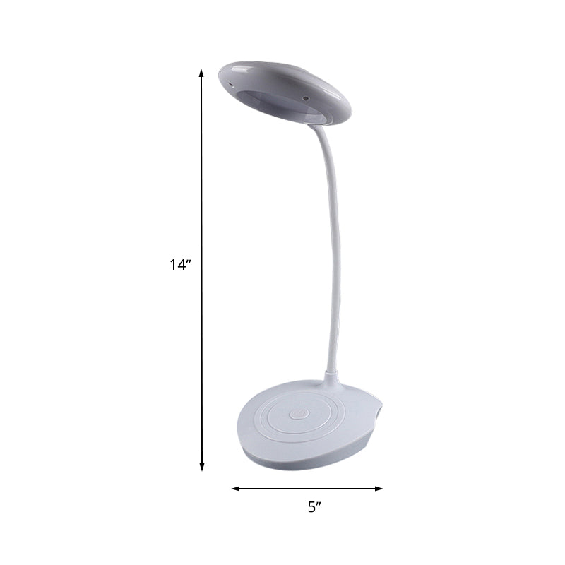 Modern Led Circle Shade Desk Lamp For Bedside Usb Charging White