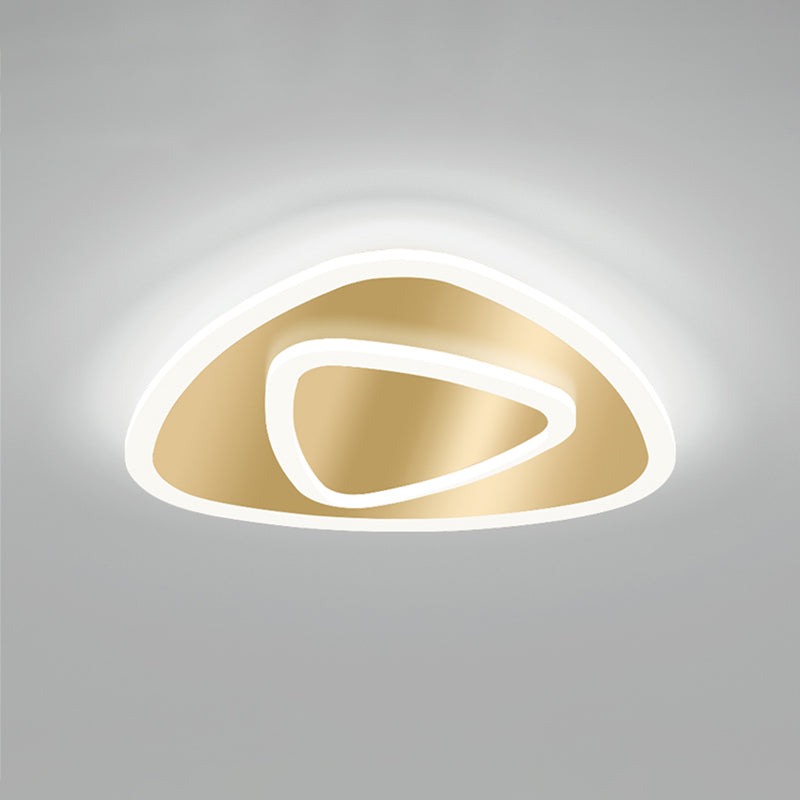 Modern Golden Geometric Flushmount Ceiling Light With Acrylic Led For Stairs Gold / White Triangle