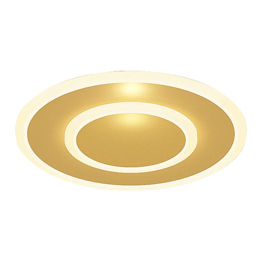 Modern Golden Geometric Flushmount Ceiling Light With Acrylic Led For Stairs