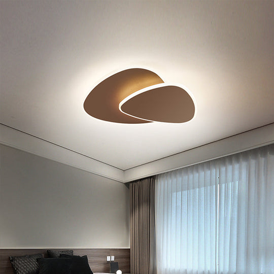 Flush Mount Led Ceiling Light - Triangular Nordic Style Acrylic Fixture For Corridors Coffee /