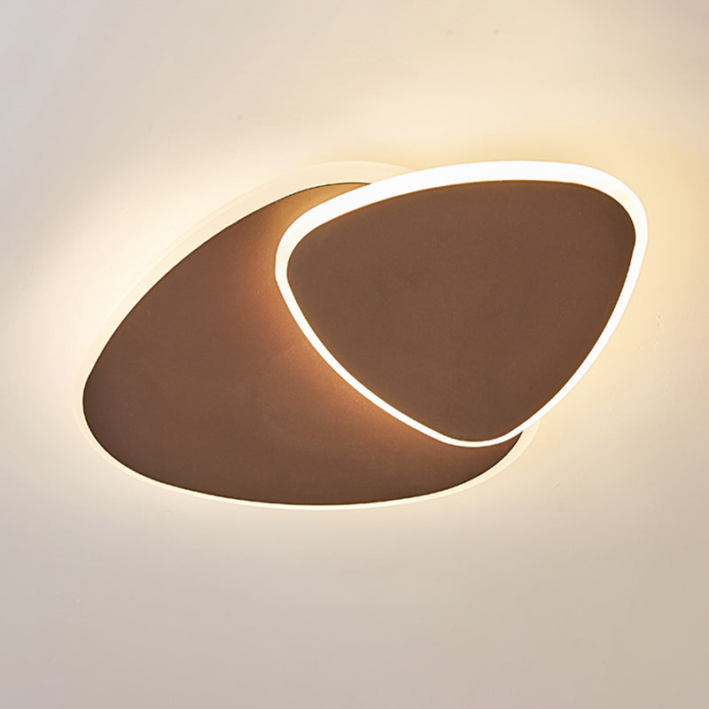 Flush Mount Led Ceiling Light - Triangular Nordic Style Acrylic Fixture For Corridors Coffee /