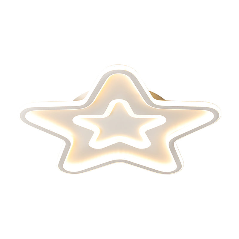 Simplistic Acrylic Star Led Flush Mount Lamp With Gold Finish - Ideal Ceiling Light For Child’s Room