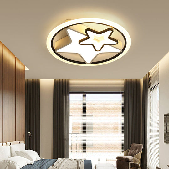 Minimalistic Led Flush Ceiling Light For Bedroom - Acrylic Loop Semi Mount Lighting White / 16’