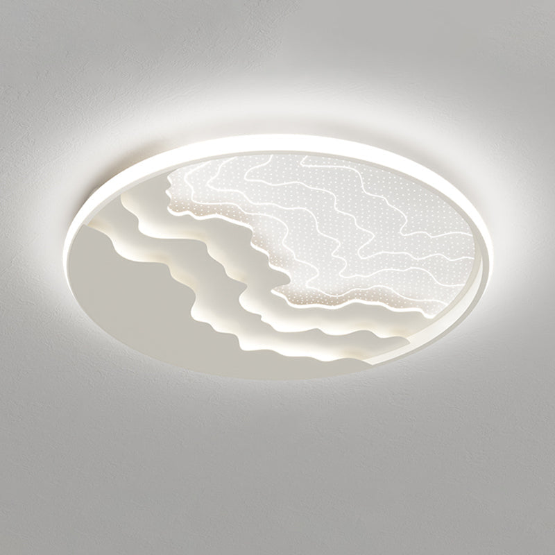 Modern Led Ceiling Light: Wavy Acrylic Flush Mount Lamp For Bedroom White / 16.5’