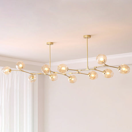 Nordic Molecule Glass Ceiling Pendant Light: Dimpled Living Room Chandelier With Pivot Joint 11 /