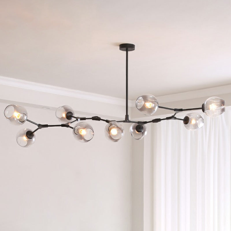 Nordic Molecule Ceiling Pendant Light With Dimpled Glass And Pivot Joint For Living Room 9 / Black