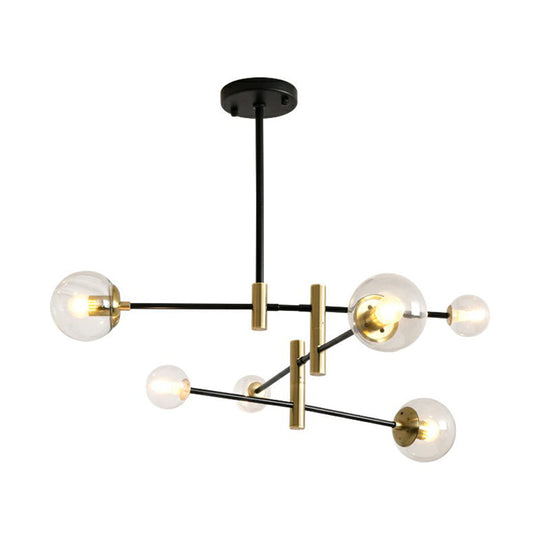 Sleek Glass Chandelier With Adjustable Rod Arm – Stylish Bedroom Lighting Fixture