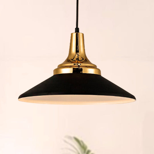 Nordic Style Metal Pendant Lighting - 9.5/14 Width Conic 1-Light Living Room Hanging Ceiling Light