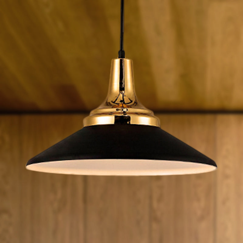 Nordic Style Metal Pendant Lighting - 9.5/14 Width Conic 1-Light Living Room Hanging Ceiling Light