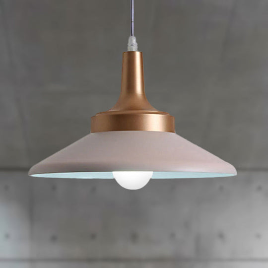 Conic Metal Pendant Lighting - Nordic Style 1 Light Black/White 9.5’/14’ Width White / 9.5’