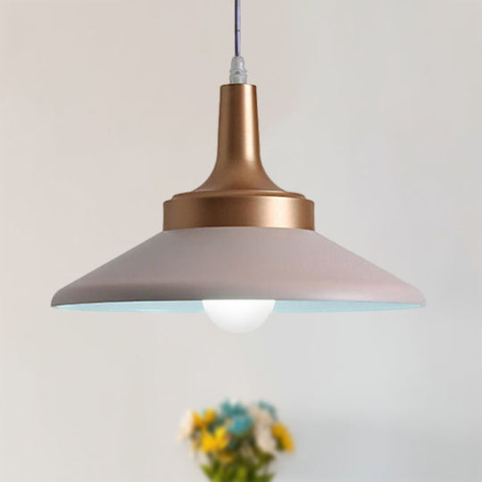 Conic Metal Pendant Lighting - Nordic Style 1 Light Black/White 9.5’/14’ Width