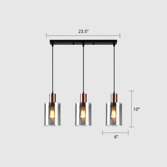 Modern Rose Gold Cluster Pendant Light With Smoked Glass Ideal For Restaurants Smoke Gray / 23.5’