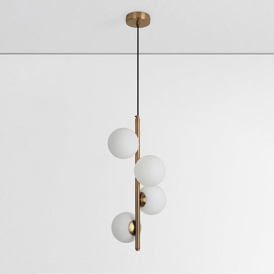 Minimalistic Opal Glass Pendant Chandelier For Living Room Lighting